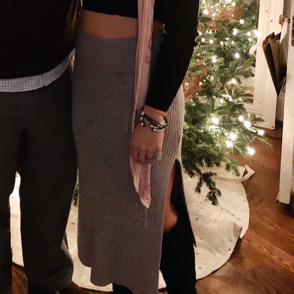 FREE PEOPLE | Knit Side Splits Skirt - Picture 3 of 10